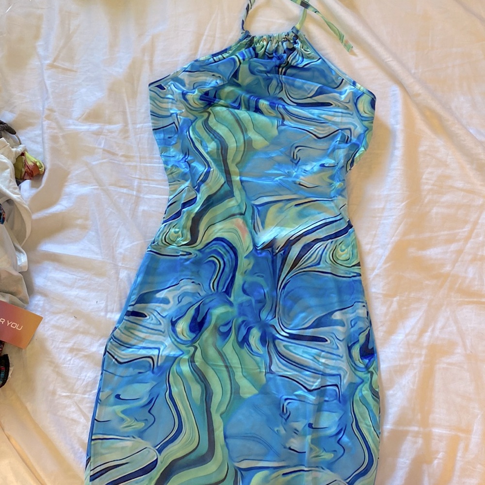 Blue mini dress